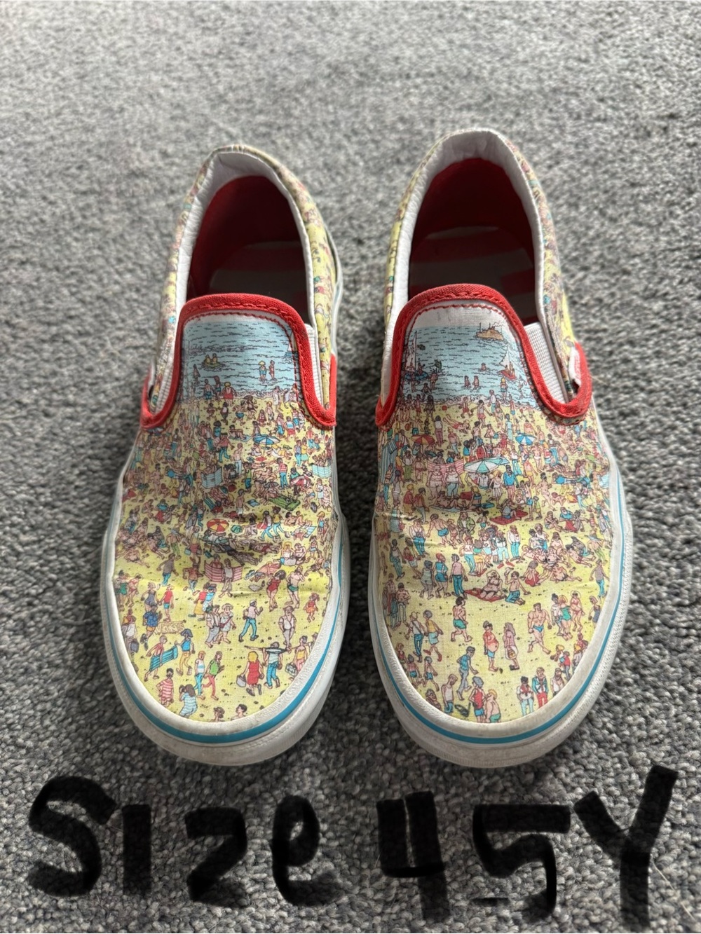 Vans Kids Slip-On Sneakers - Yellow, Red, Light Blue